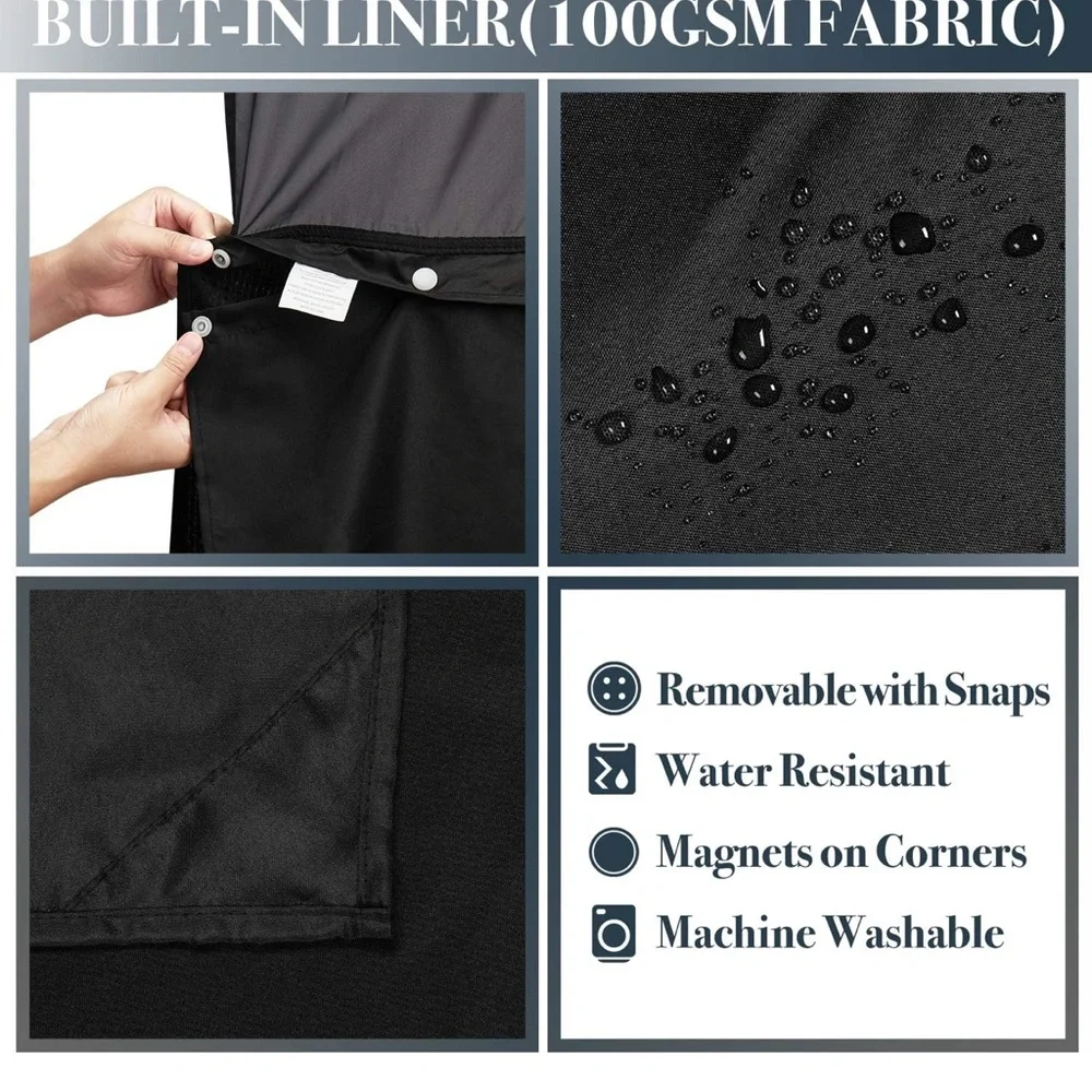 Waffle Weave Shower Curtain with Snap-in Fabric Liner